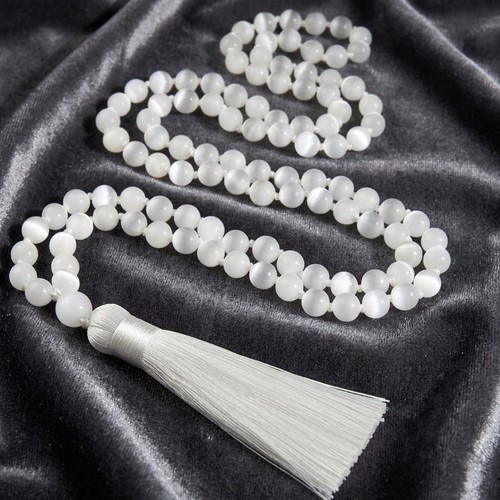 Natural selenite 108 mala - natural,